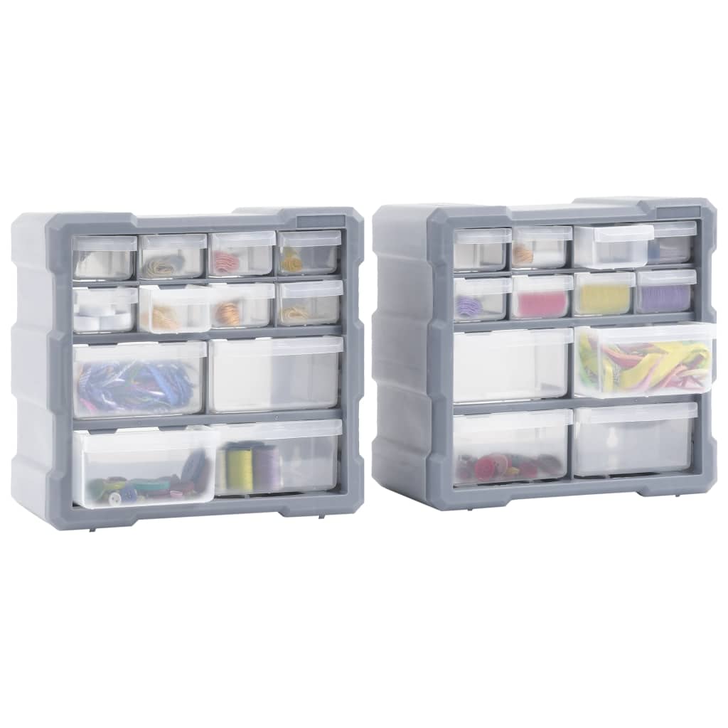 vidaXL Organisers met 12 lades 2 st 26,5x16x26 cm - Image 6