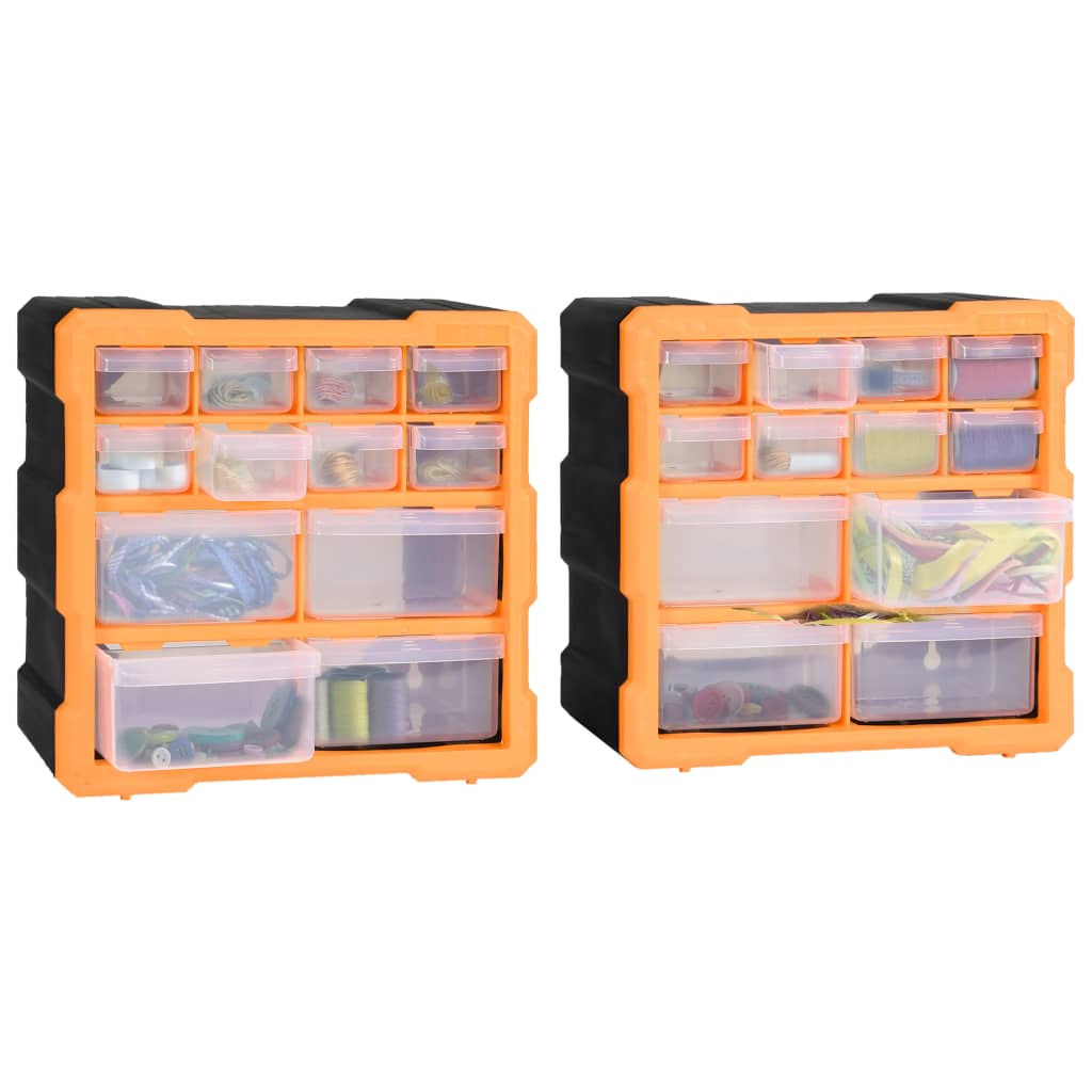 vidaXL Organisers met 12 lades 2 st 26,5x16x26 cm - Image 6