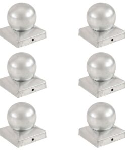 vidaXL Paalkappen 6 st bol 91x91 mm gegalvaniseerd metaal