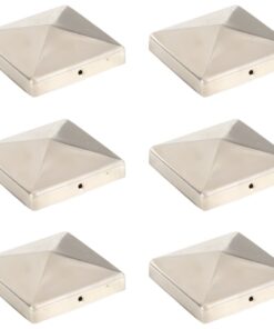 vidaXL Paalkappen 6 st piramide 101x101 mm roestvrij staal