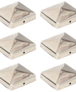 vidaXL Paalkappen 6 st piramide 71x71 mm roestvrij staal