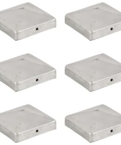 vidaXL Paalkappen 6 st piramide 91x91 mm gegalvaniseerd metaal