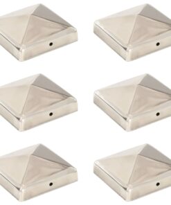 vidaXL Paalkappen 6 st piramide 91x91 mm roestvrij staal