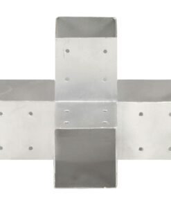 vidaXL Paalverbinding X-vorm 91x91 mm gegalvaniseerd metaal