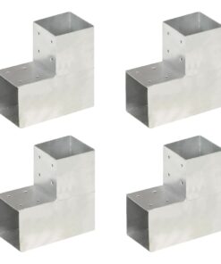 vidaXL Paalverbindingen 4 st L-vorm 101x101 mm gegalvaniseerd metaal