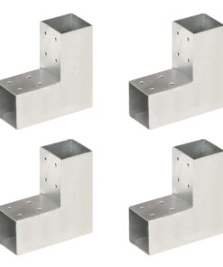 vidaXL Paalverbindingen 4 st L-vorm 71x71 mm gegalvaniseerd metaal