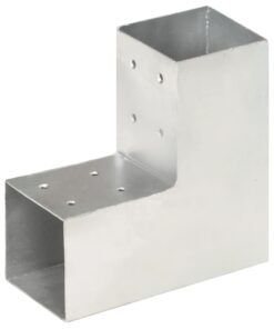 vidaXL Paalverbindingen 4 st L-vorm 81x81 mm gegalvaniseerd metaal