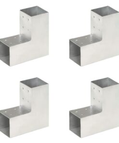 vidaXL Paalverbindingen 4 st L-vorm 81x81 mm gegalvaniseerd metaal