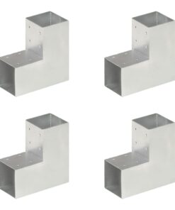 vidaXL Paalverbindingen 4 st L-vorm 91x91 mm gegalvaniseerd metaal