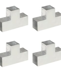 vidaXL Paalverbindingen 4 st T-vorm 101x101 mm gegalvaniseerd metaal