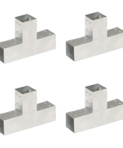 vidaXL Paalverbindingen 4 st T-vorm 71x71 mm gegalvaniseerd metaal