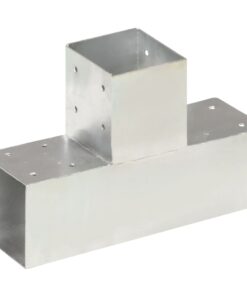 vidaXL Paalverbindingen 4 st T-vorm 91x91 mm gegalvaniseerd metaal