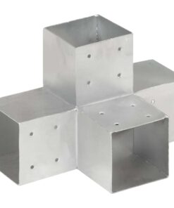 vidaXL Paalverbindingen 4 st X-vorm 101x101 mm gegalvaniseerd metaal