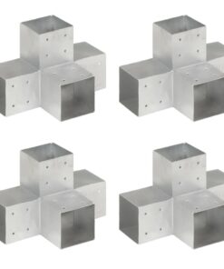 vidaXL Paalverbindingen 4 st X-vorm 101x101 mm gegalvaniseerd metaal