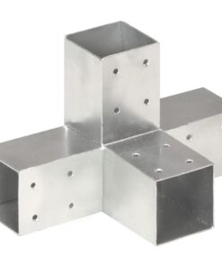 vidaXL Paalverbindingen 4 st X-vorm 71x71 mm gegalvaniseerd metaal