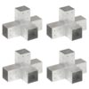 vidaXL Paalverbindingen 4 st X-vorm 81x81 mm gegalvaniseerd metaal