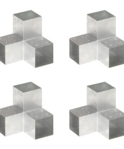 vidaXL Paalverbindingen 4 st Y-vorm 101x101 mm gegalvaniseerd metaal