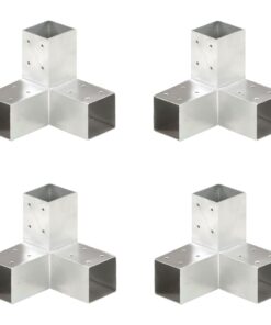 vidaXL Paalverbindingen 4 st Y-vorm 71x71 mm gegalvaniseerd metaal