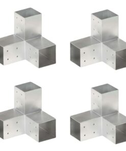 vidaXL Paalverbindingen 4 st Y-vorm 81x81 mm gegalvaniseerd metaal