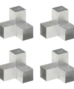 vidaXL Paalverbindingen 4 st Y-vorm 91x91 mm gegalvaniseerd metaal