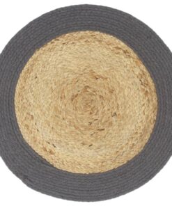 vidaXL Placemats 4 st 38 cm jute en katoen natuurlijk en antraciet