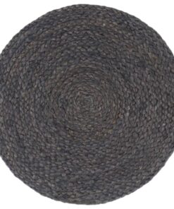 vidaXL Placemats 4 st rond 38 cm jute donkergrijs