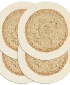 vidaXL Placemats 4 st rond 38 cm jute en katoen natuurlijk