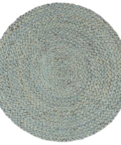 vidaXL Placemats 4 st rond 38 cm jute olijfgroen