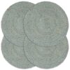 vidaXL Placemats 4 st rond 38 cm jute olijfgroen