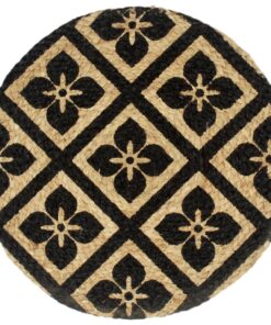 vidaXL Placemats 4 st rond 38 cm jute zwart