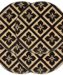 vidaXL Placemats 4 st rond 38 cm jute zwart