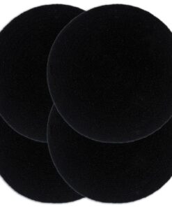 vidaXL Placemats 4 st rond 38 cm katoen effen zwart