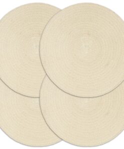 vidaXL Placemats 4 st rond 38 cm katoen natuurlijk