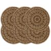 vidaXL Placemats 6 st rond 38 cm jute donkerbruin