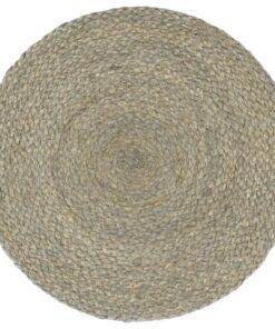 vidaXL Placemats 6 st rond 38 cm jute effen grijs