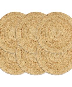 vidaXL Placemats 6 st rond 38 cm jute natuurlijk