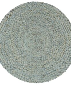 vidaXL Placemats 6 st rond 38 cm jute olijfgroen