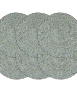vidaXL Placemats 6 st rond 38 cm jute olijfgroen