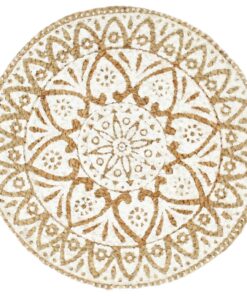 vidaXL Placemats 6 st rond 38 cm jute wit