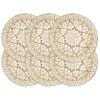 vidaXL Placemats 6 st rond 38 cm jute wit
