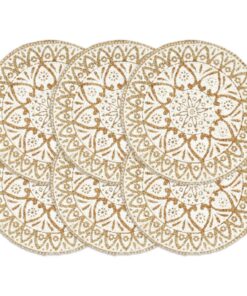 vidaXL Placemats 6 st rond 38 cm jute wit