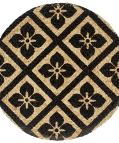 vidaXL Placemats 6 st rond 38 cm jute zwart
