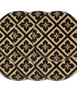 vidaXL Placemats 6 st rond 38 cm jute zwart