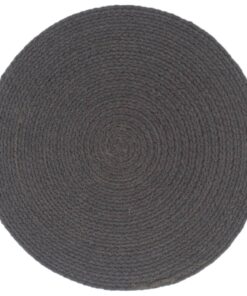 vidaXL Placemats 6 st rond 38 cm katoen effen donkergrijs