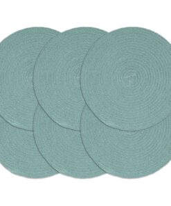 vidaXL Placemats 6 st rond 38 cm katoen effen groen