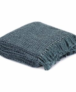 vidaXL Plaid 125x150 cm katoen indigo-blauw