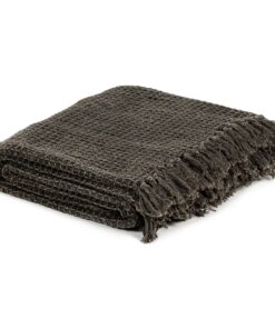 vidaXL Plaid 160x210 cm katoen antraciet en bruin