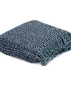 vidaXL Plaid 220x250 cm katoen indigo-blauw
