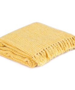 vidaXL Plaid 220x250 cm katoen mosterdgeel