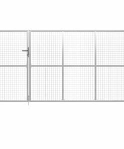 vidaXL Poort 350x150 cm staal zilverkleurig